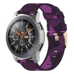 Bracelet de montre en nylon tissé à rayures de 22 mm pour Galaxy Watch 46 mm / Gear S3