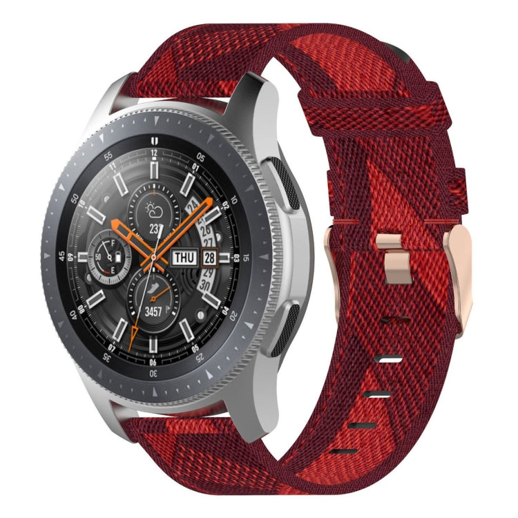 Bracelet de montre en nylon tissé à rayures de 22 mm pour Galaxy Watch 46 mm / Gear S3