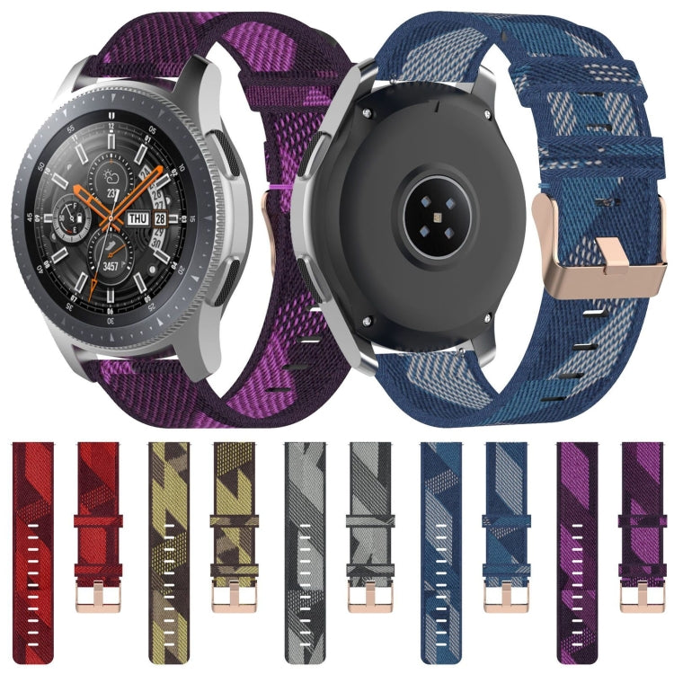 Bracelet de montre en nylon tissé à rayures de 22 mm pour Galaxy Watch 46 mm / Gear S3