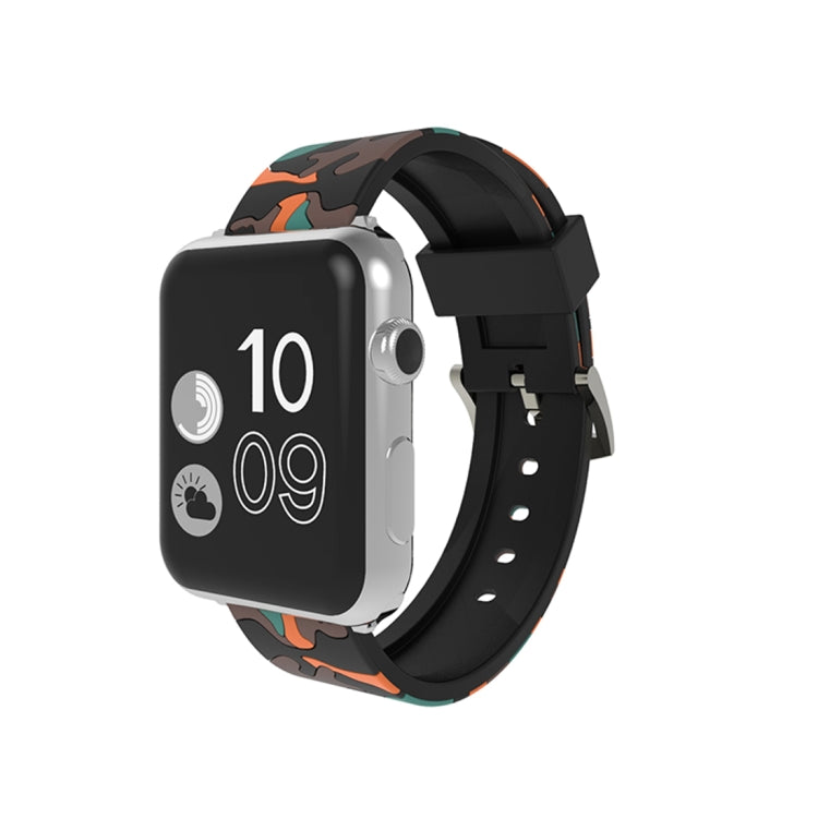 Pour bracelet de montre en silicone à motif camouflage de mode 38 mm pour Apple Watch Series 3 & 2 & 1 38 mm