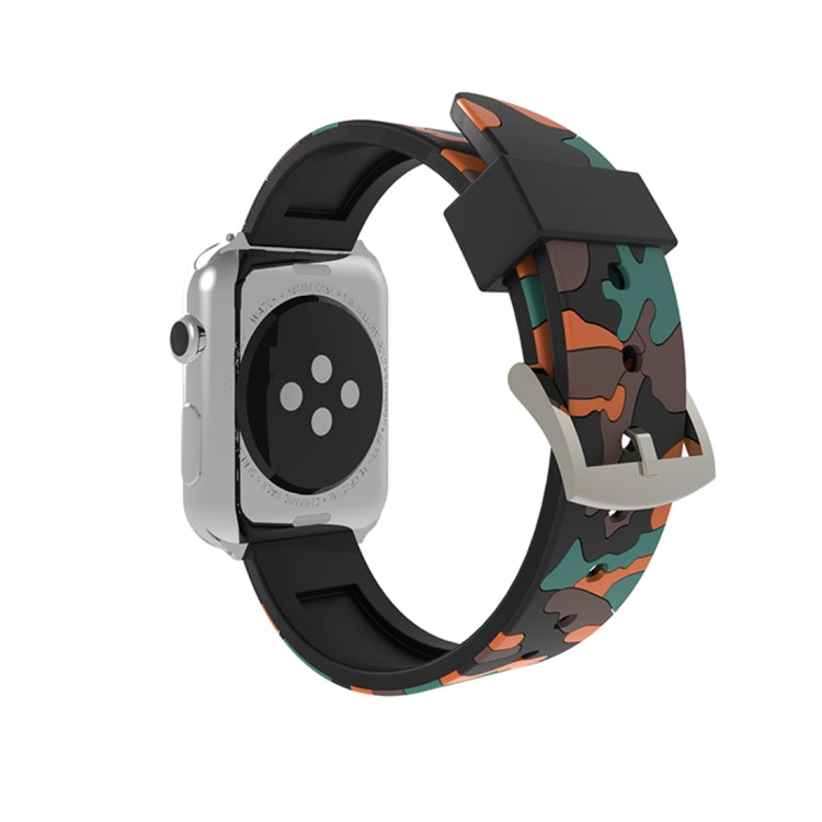 Pour bracelet de montre en silicone à motif camouflage de mode 38 mm pour Apple Watch Series 3 & 2 & 1 38 mm