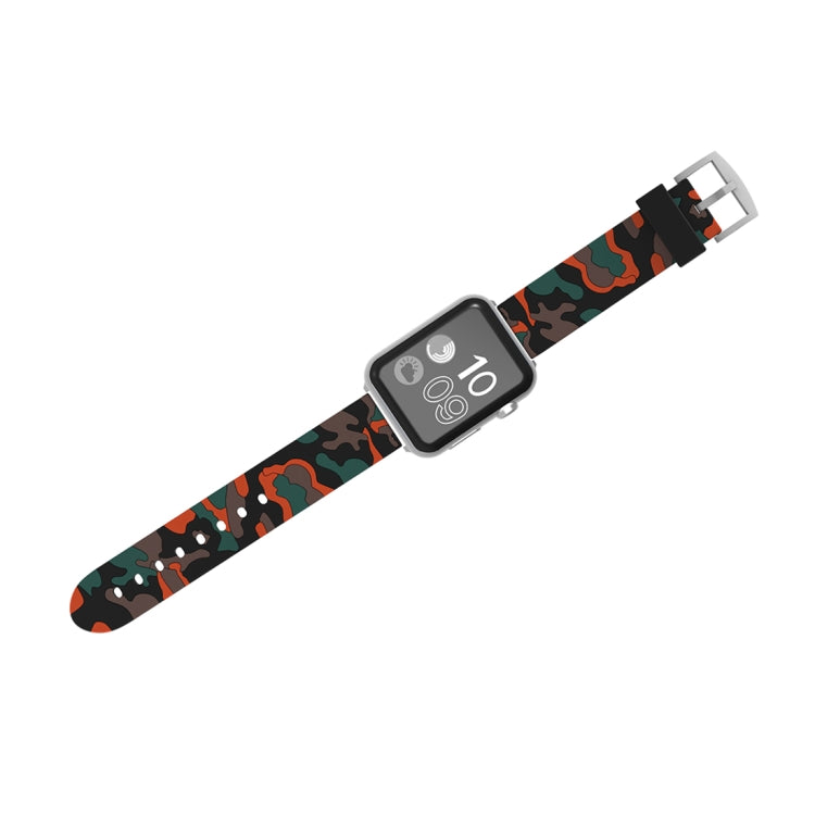 Pour bracelet de montre en silicone à motif camouflage de mode 38 mm pour Apple Watch Series 3 & 2 & 1 38 mm