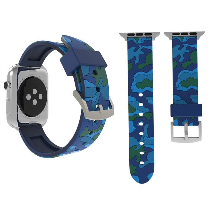 Pour bracelet de montre en silicone à motif camouflage de mode 38 mm pour Apple Watch Series 3 & 2 & 1 38 mm