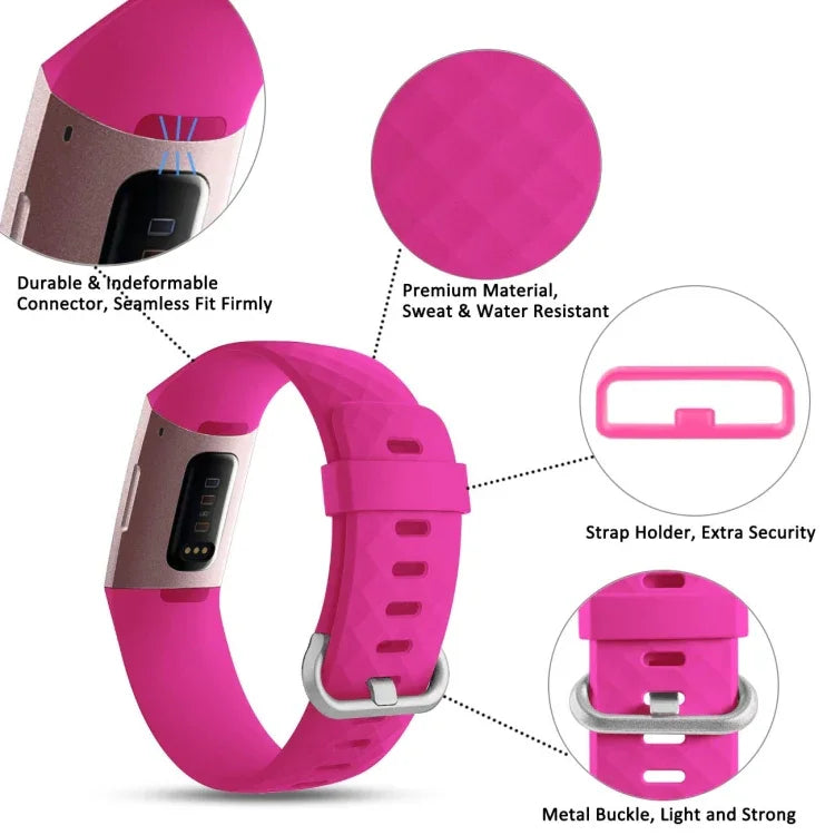 Bracelet de montre de sport réglable à motif de diamants pour FITBIT Charge 2, taille : S, 10,5 x 8,5 cm, S