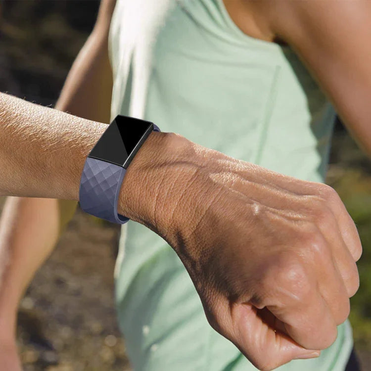 Bracelet de montre de sport réglable à motif de diamants pour FITBIT Charge 2, taille : S, 10,5 x 8,5 cm, S