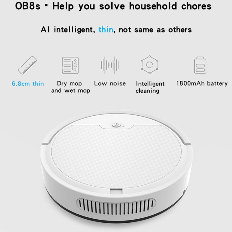 Robot balayeur intelligent BOWAI OB8S pour la maison, OB8S (Blanc), OB8S (Noir)