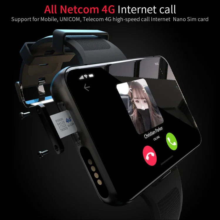 Montre connectée LOKMAT APPLLP Max 4G Call, écran 2,88 pouces, processeur quadricœur MTK6761, 4 Go de RAM + 64 Go de stockage, Android 9.0, GPS, capteur de fréquence cardiaque