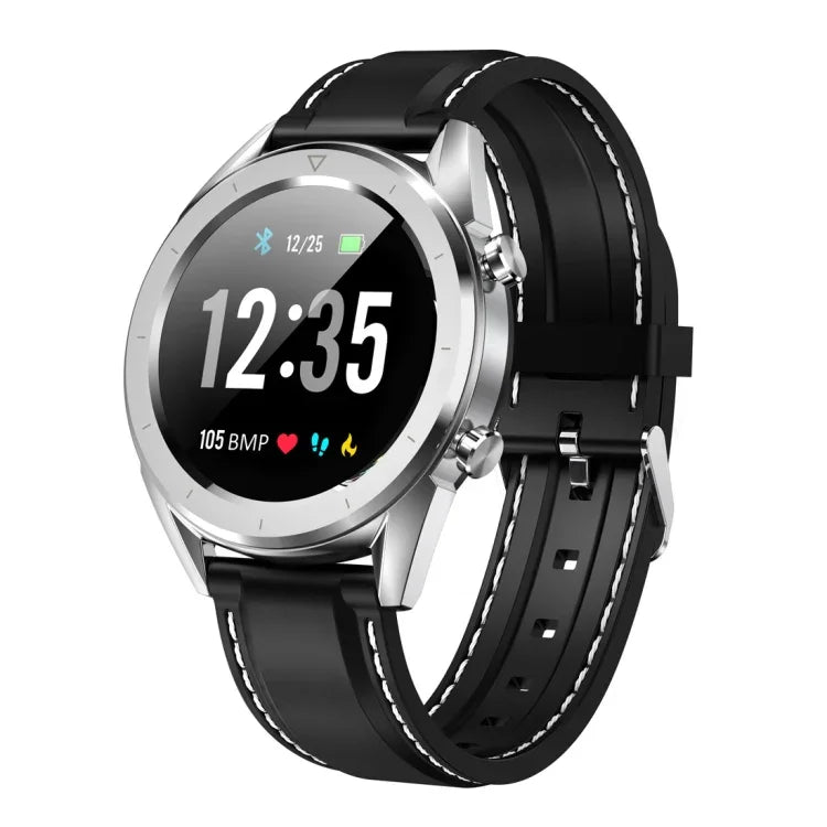 Montre connectée DT28 de 1,54 pouce, étanche IP68, bracelet en silicone, Bluetooth 4.2, notifications d'appels entrants, surveillance de la pression artérielle et paiement sans contact.