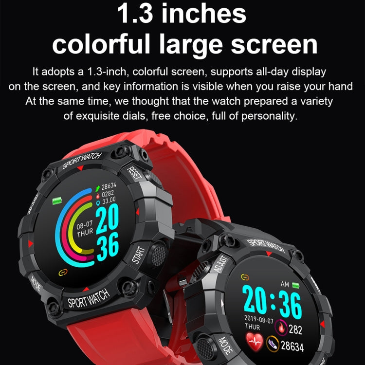FD68 Montre connectée sport à écran rond couleur 1,3 pouces, support fréquence cardiaque / mode multi-sports, FD68