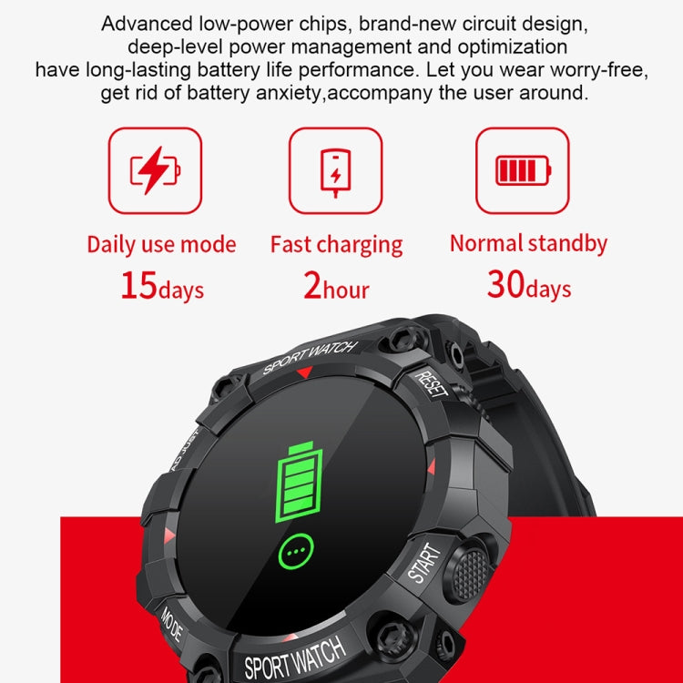 FD68 Montre connectée sport à écran rond couleur 1,3 pouces, support fréquence cardiaque / mode multi-sports, FD68
