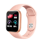 Montre connectée Y68 1,44 pouce, Prise en charge de la surveillance de la fréquence cardiaque, de la pression artérielle et de l'oxygène sanguin, Y68 Noir, Y68 Rose, Y68 Blanc