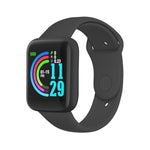 Montre connectée Y68M de 1,44 pouce, avec suivi de la fréquence cardiaque, de la pression artérielle et de l'oxygénation sanguine.