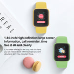 Montre connectée Y68M de 1,44 pouce, avec suivi de la fréquence cardiaque, de la pression artérielle et de l'oxygénation sanguine.