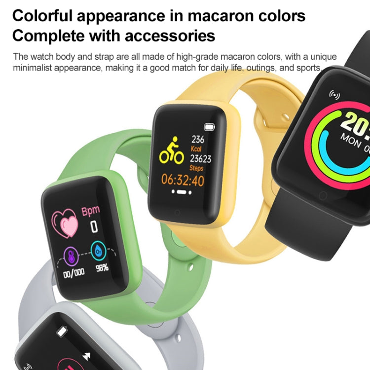 Montre connectée Y68M de 1,44 pouce, avec suivi de la fréquence cardiaque, de la pression artérielle et de l'oxygénation sanguine.