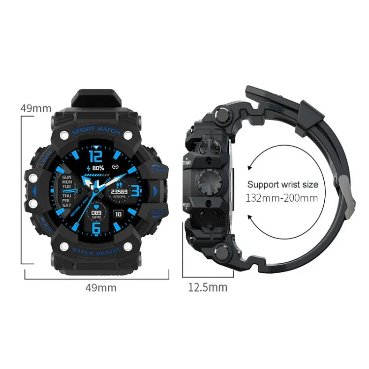 Montre connectée LC11 pour le sport en extérieur avec écran TFT de 1,28 pouce, étanche IP68, compatible avec la surveillance de la fréquence cardiaque et de la pression artérielle