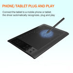 Écran de dessin pour téléphone mobile et tablette 10Moons G10 avec stylet passif 8192 niveaux