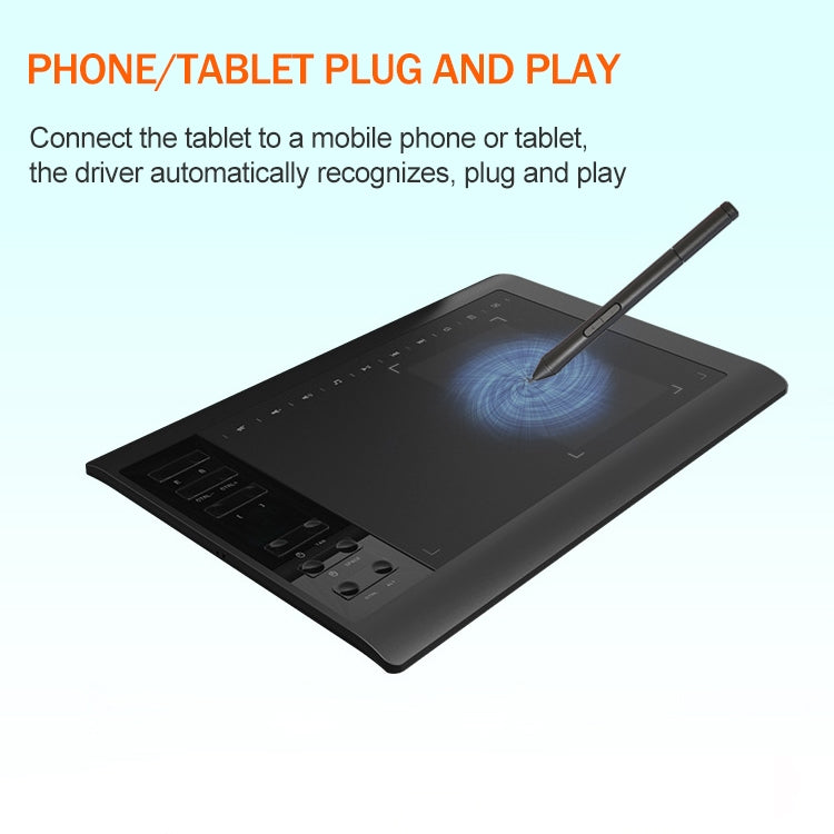 Écran de dessin pour téléphone mobile et tablette 10Moons G10 avec stylet passif 8192 niveaux