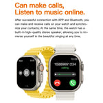 Montre connectée T800 Ultra avec bracelet en silicone de 1,99 pouce, compatible avec la fréquence cardiaque et l'ECG.