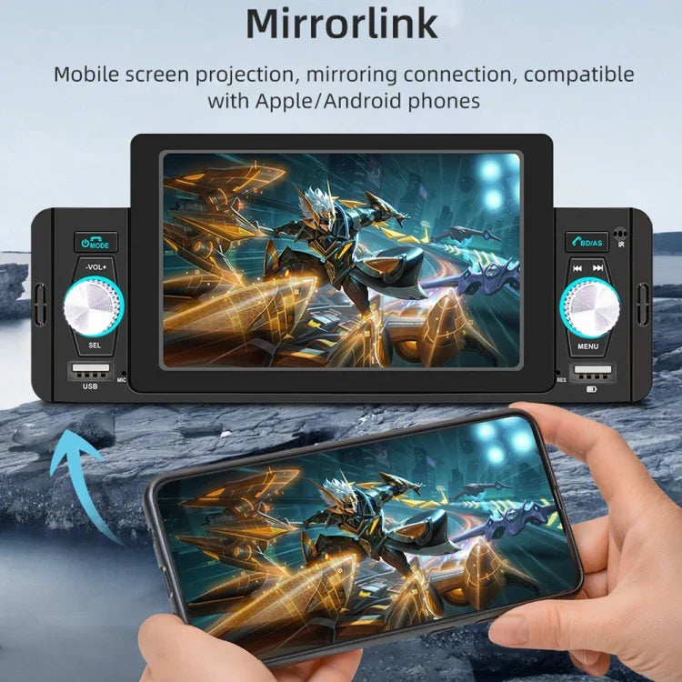 M160W Autoradio MP5 de 5 pouces sans fil prenant en charge la fonction Mirror Link pour téléphone / les commandes au volant, M160W