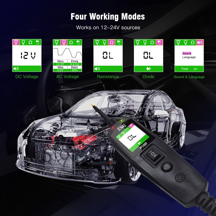 TopDiag P100 Car Circuit Intelligent Analyzer Diagnostic Instrument, Cable Length: 10m, TopDiag P100 10m