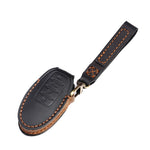 For Nissan 4-button Horn Hallmo Car Cowhide Leather Key Protective Cover Key Case, C066