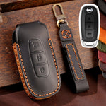 For Nissan Teana / Ariya 3-button Tail Box Hallmo Car Cowhide Leather Key Protective Cover Key Case, 3-button Tail Box