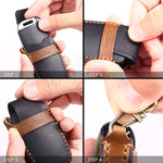 For Nissan Teana / Ariya 3-button Tail Box Hallmo Car Cowhide Leather Key Protective Cover Key Case, 3-button Tail Box