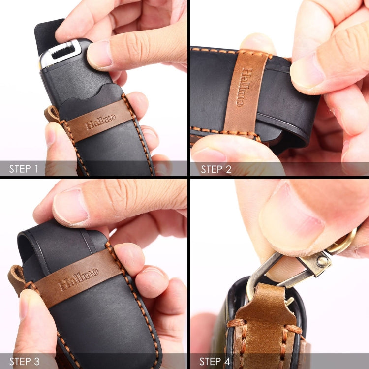 For Nissan Teana / Ariya 5-button Start Hallmo Car Cowhide Leather Key Protective Cover Key Case, 5-button Start