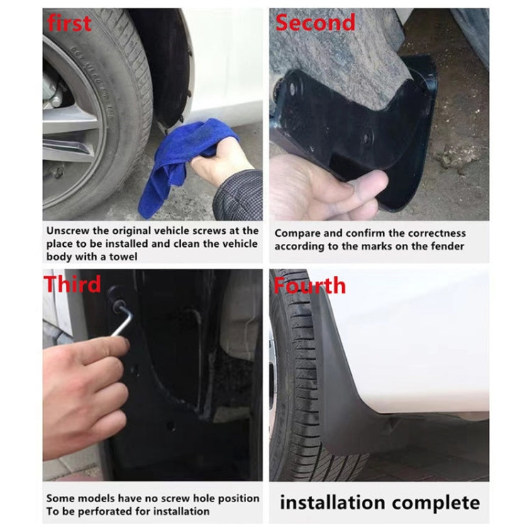 For Volkswagen Touareg 2011-2018 4pcs/Set Car Auto Soft Plastic Splash Flaps Fender Guard, For Volkswagen Touareg 2011-2018