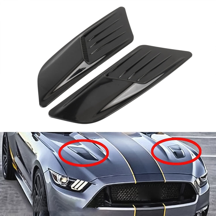 HD-713 1 Pair Car Hood Decorative Stickers Fender Air Vents Sticker, Black