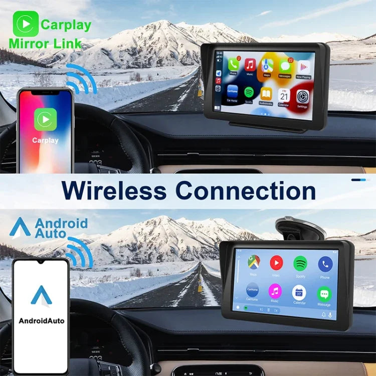 P701S Navigateur Voiture Portable Écran Tactile 7 pouces Sans Fil Smart CarPlay Bluetooth Image de Recul, P701S