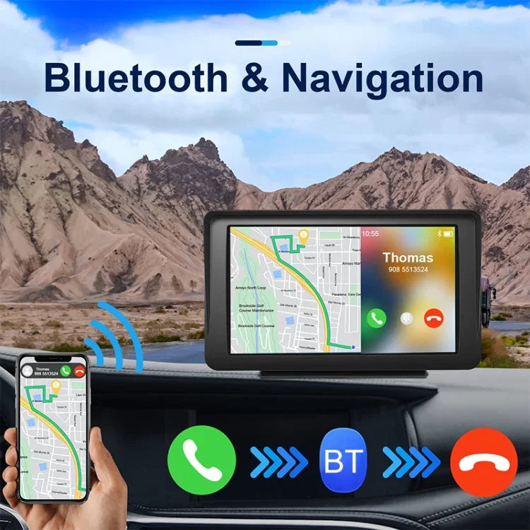 P701S Navigateur Voiture Portable Écran Tactile 7 pouces Sans Fil Smart CarPlay Bluetooth Image de Recul, P701S