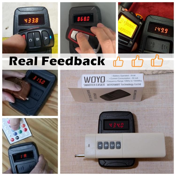 WOYO PL001 Car Remote Control Tester 10-1000MHZ RF IR Infrared Wireless Digital Frequency Tester for Truck Door Key Remote Clone, PL001
