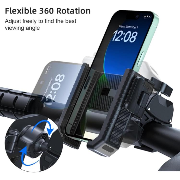 Support de téléphone antidérapant en fibre de carbone pour vélo et trottinette