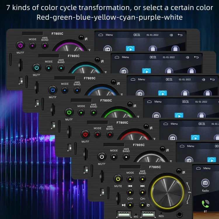 Autoradio MP5 de 4 pouces, 800x480P, compatible FM, Bluetooth et carte SD avec télécommande, F7805C