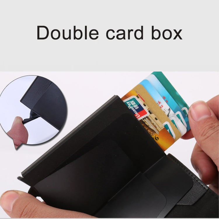 X-7 Porte-cartes portefeuille multifonction en aluminium à texture Crazy Horse antimagnetique RFID