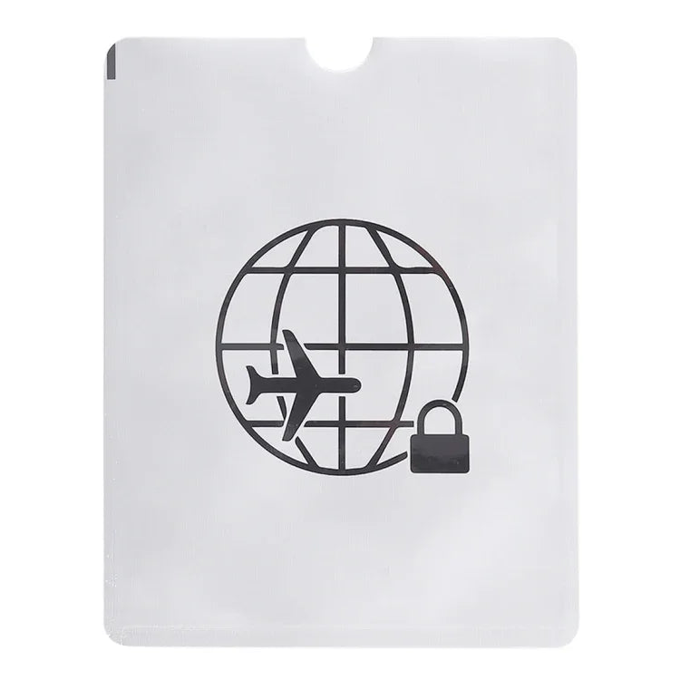 100 Manchons en Aluminium Anti-vol Blocage RFID pour Passeport et Carnet, Taille : 13.5*10.5cm, Motif Avion 100pcs
