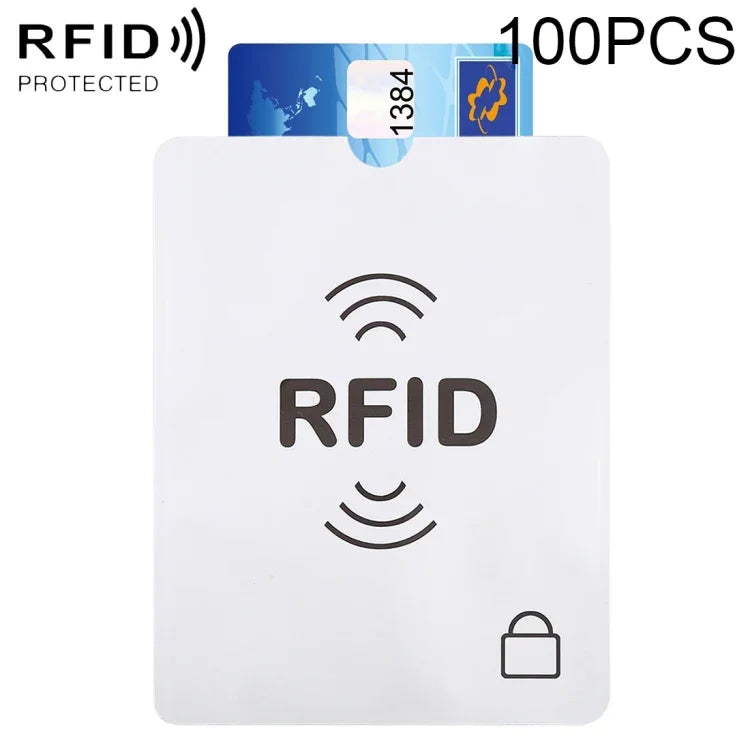 100pcs Protège-passeport et livret en aluminium anti-vol avec protection RFID, Taille : 13,5*10,5cm, RFID 100pcs
