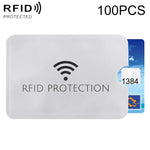 100pcs Protège-cartes en aluminium anti-vol avec protection RFID, Taille : 9,1*6,3cm, Protection RFID 100pcs