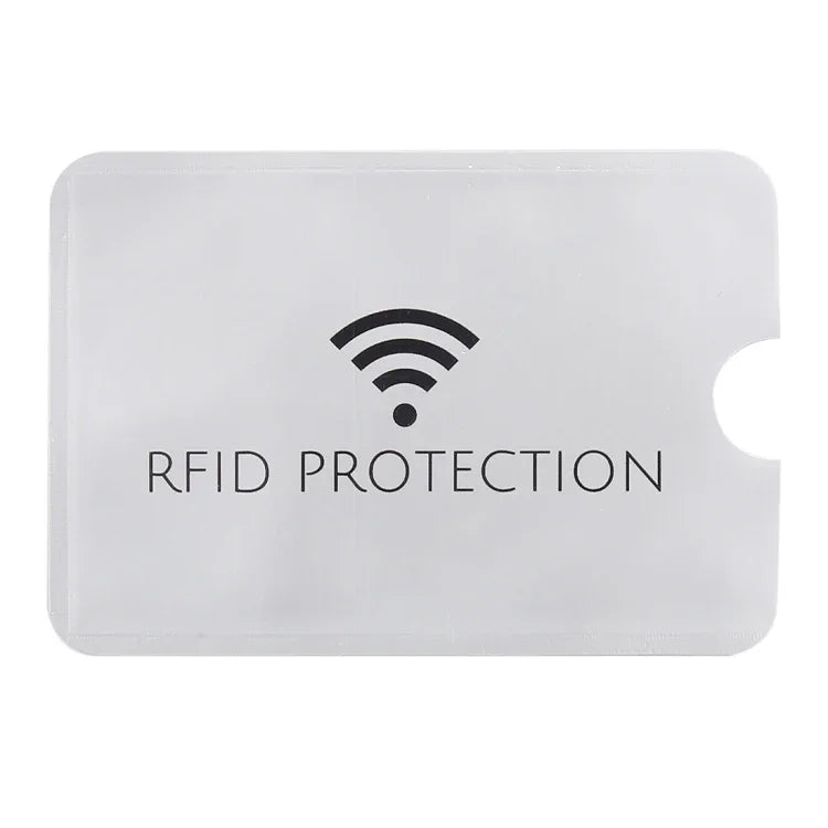 100pcs Protège-cartes en aluminium anti-vol avec protection RFID, Taille : 9,1*6,3cm, Protection RFID 100pcs