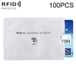 100pcs Protège-cartes en aluminium anti-vol avec protection RFID, Taille : 9,1*6,3cm, Manchon de protection RFID 100pcs