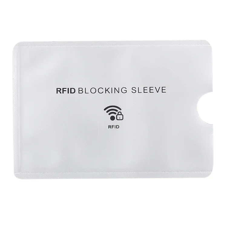 100pcs Protège-cartes en aluminium anti-vol avec protection RFID, Taille : 9,1*6,3cm, Manchon de protection RFID 100pcs