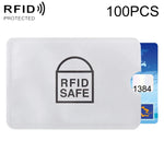 100pcs Protège-cartes en aluminium anti-vol avec protection RFID, Taille : 9,1*6,3cm, RFID SAFE 100pcs