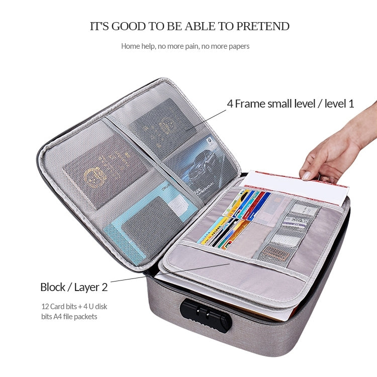 Sac de rangement étanche en polyester multi-couches ZJ02 pour documents et ordinateur portable, avec serrure à code, compatible avec toutes tailles d'ordinateurs portables