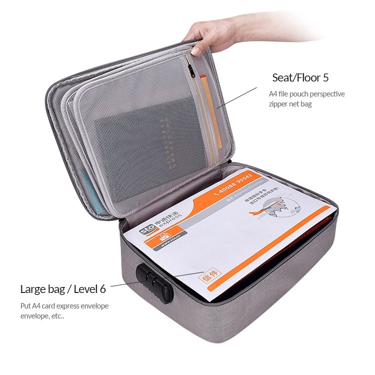 Sac de rangement étanche en polyester multi-couches ZJ02 pour documents et ordinateur portable, avec serrure à code, compatible avec toutes tailles d'ordinateurs portables