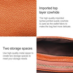 Pochette Portefeuille Carrée Horizontale Femme Texture Litchi 2001, avec Dragonne Détachable et 6 Anneaux à Clés, Orange, Rose, Vert, Jaune