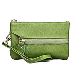 Pochette Portefeuille Carrée Horizontale Femme Texture Litchi 2001, avec Dragonne Détachable et 6 Anneaux à Clés, Orange, Rose, Vert, Jaune