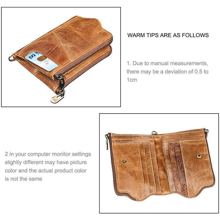 Portefeuille pliant en cuir de vache texture Crazy Horse longue 3533, anti-magnétique RFID, avec emplacements pour cartes, pour hommes, 3533 brun jaunâtre, 3533 noir, 3533 café, 3533 bleu, 3533 rouge