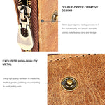Portefeuille pliant en cuir de vache texture Crazy Horse longue 3533, anti-magnétique RFID, avec emplacements pour cartes, pour hommes, 3533 brun jaunâtre, 3533 noir, 3533 café, 3533 bleu, 3533 rouge