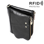 Portefeuille pliant en cuir de vache texture Crazy Horse longue 3533, anti-magnétique RFID, avec emplacements pour cartes, pour hommes, 3533 brun jaunâtre, 3533 noir, 3533 café, 3533 bleu, 3533 rouge